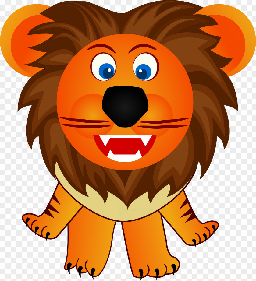 Cute Animals Lion English Vocab For Kids Square PNG