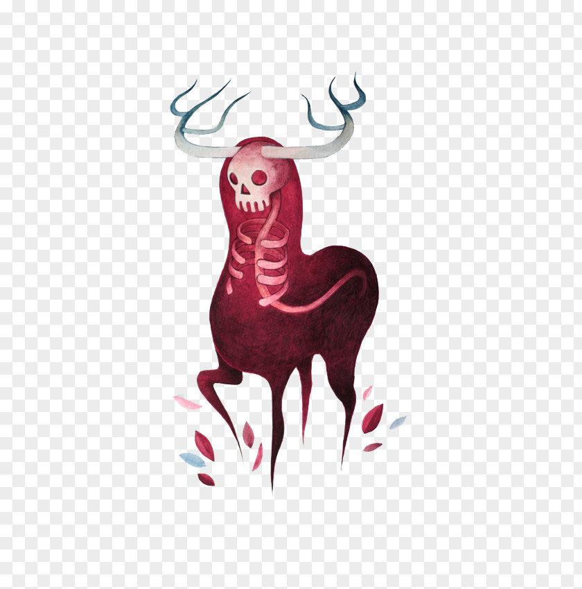 Deer Drawing Behance Art Illustration PNG