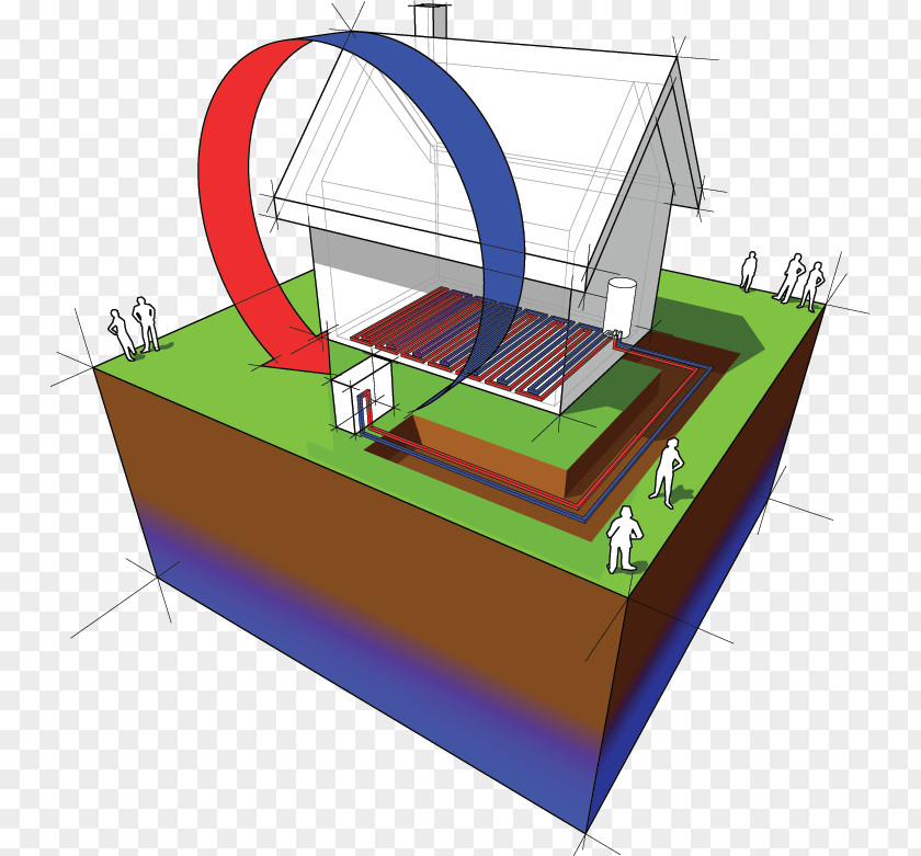 Geothermal Heat Pump Heating Air Source Pumps System PNG