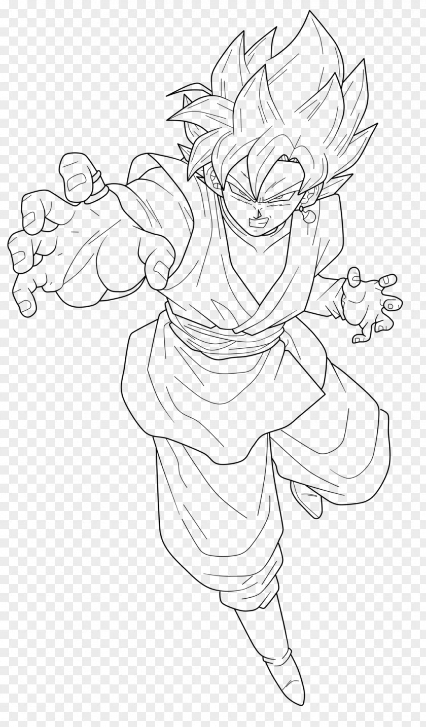 Goku Black And White Line Art Drawing PNG