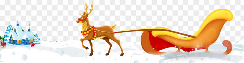 Snow Deer Sled Graphic Design Text Illustration PNG