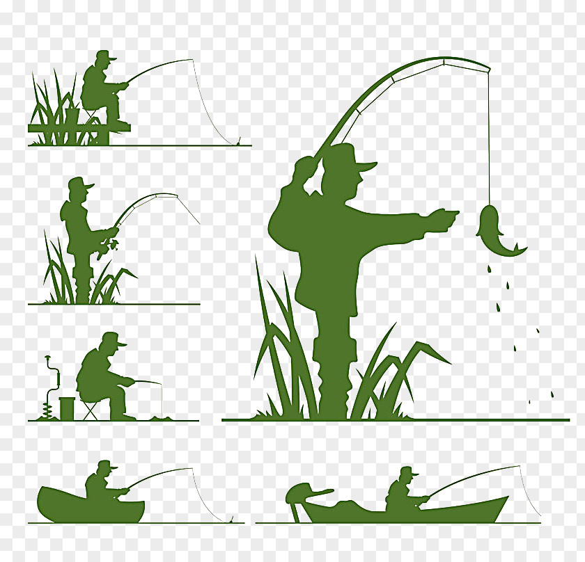 Fishing Silhouette Clip Art PNG
