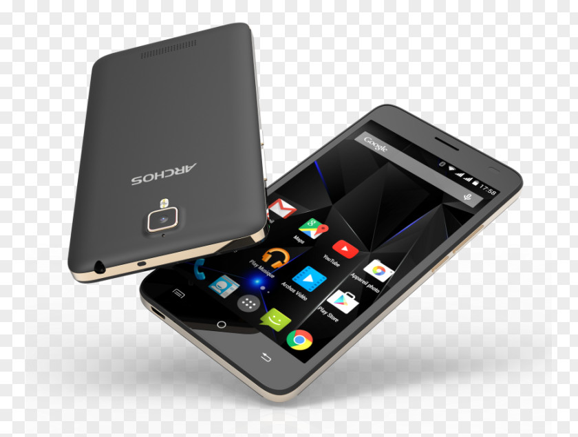Smartphone ARCHOS 50D Oxygen Black/Gold Mobile Phone Archos GamePad Telephone PNG