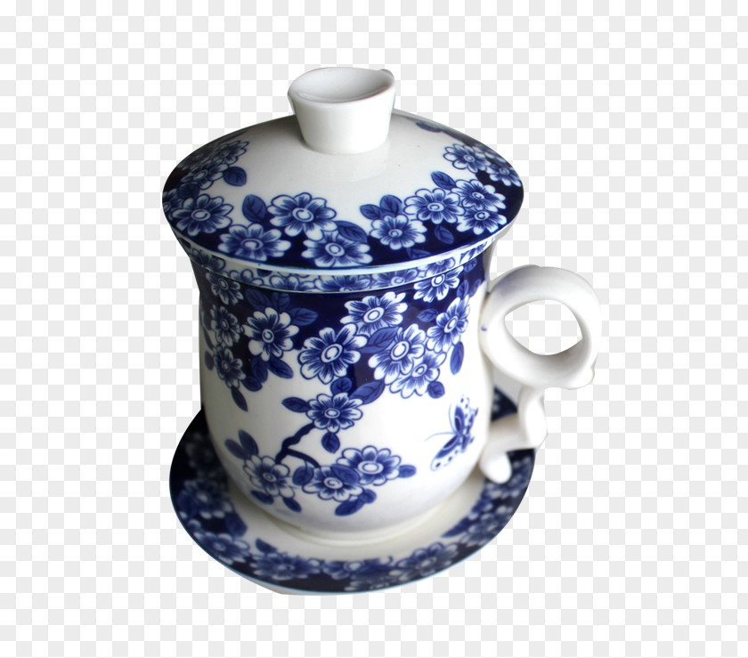 Blue And White Porcelain Tea Cup Teaware Pottery PNG