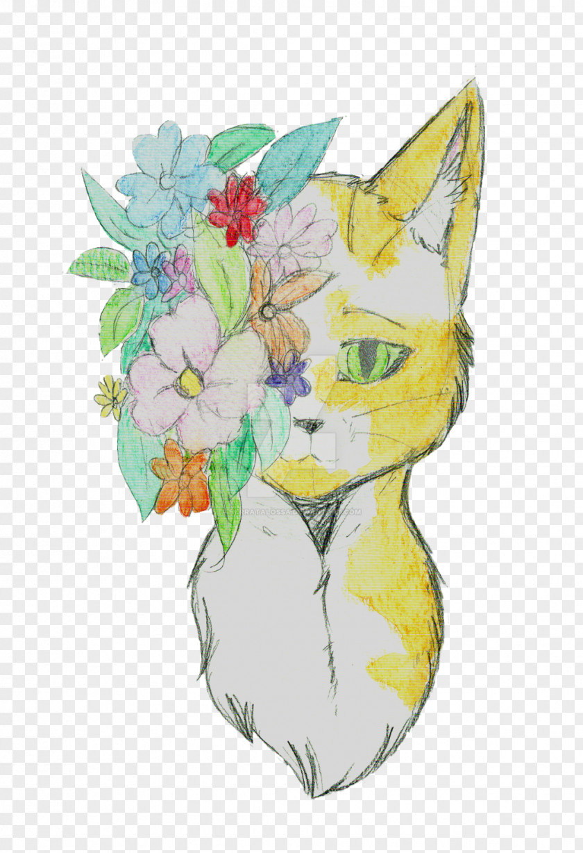 Cat DeviantArt Floral Design Whiskers PNG