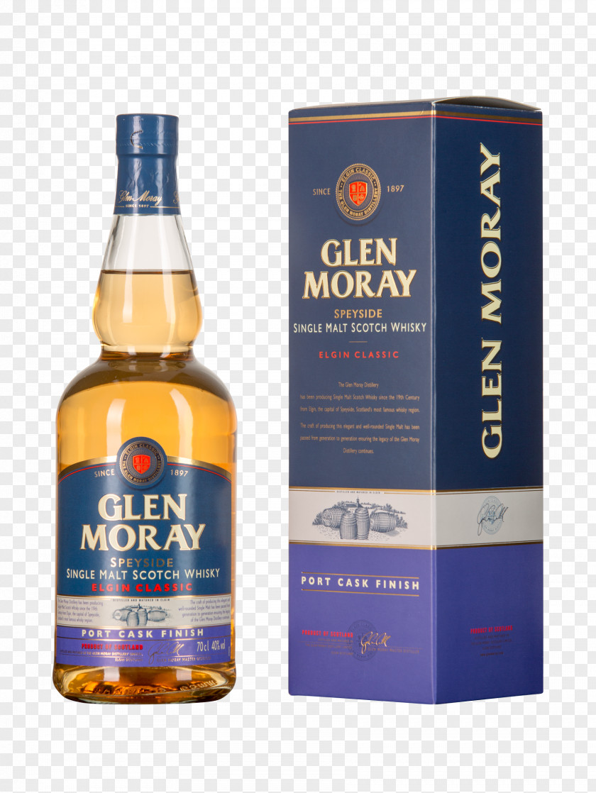 Whiskey Cask Liqueur Glen Moray Classic Port Finish Single Malt Whisky Distillery Glass Bottle PNG