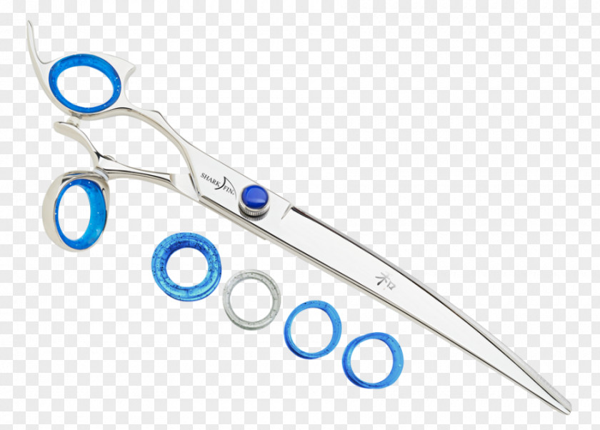 Blue Line Curve Scissors Nipper Hair-cutting Shears PNG