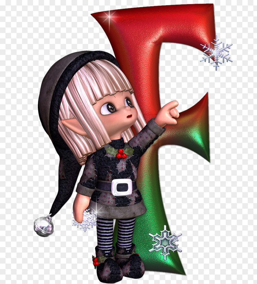 Christmas Letter Alphabet Elf PNG