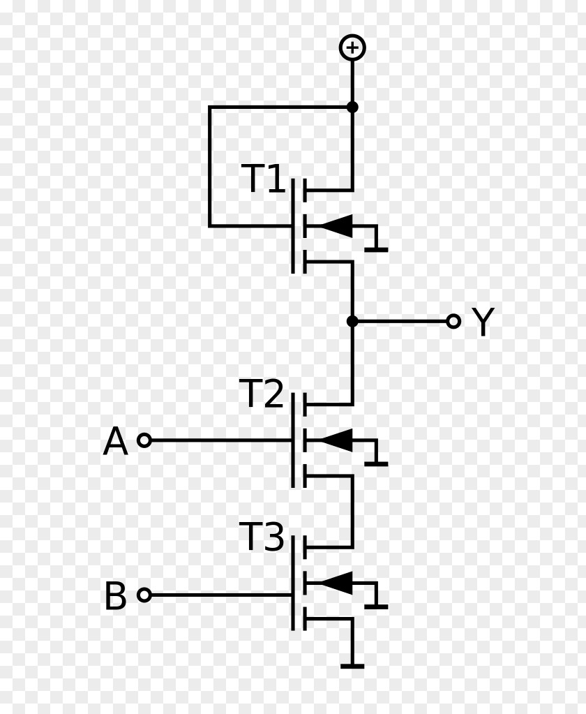 Enhancement Depletion-load NMOS Logic NAND Gate MOSFET PNG