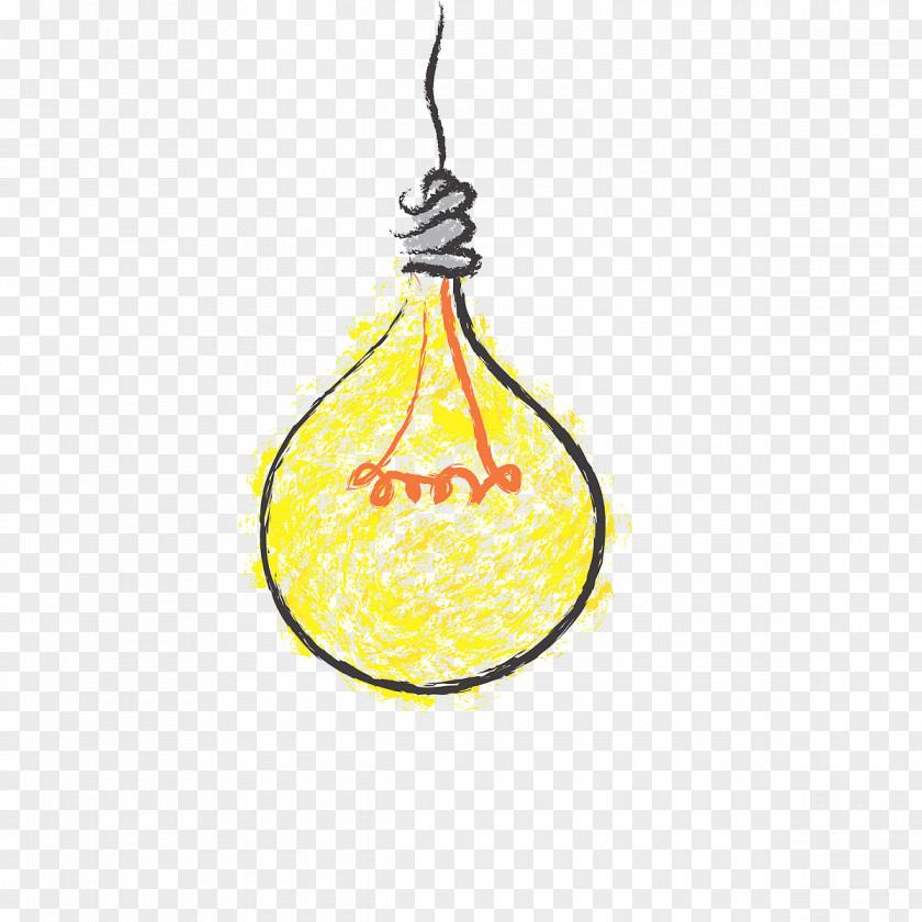 Painted Yellow Light Bulb Incandescent Lamp PNG