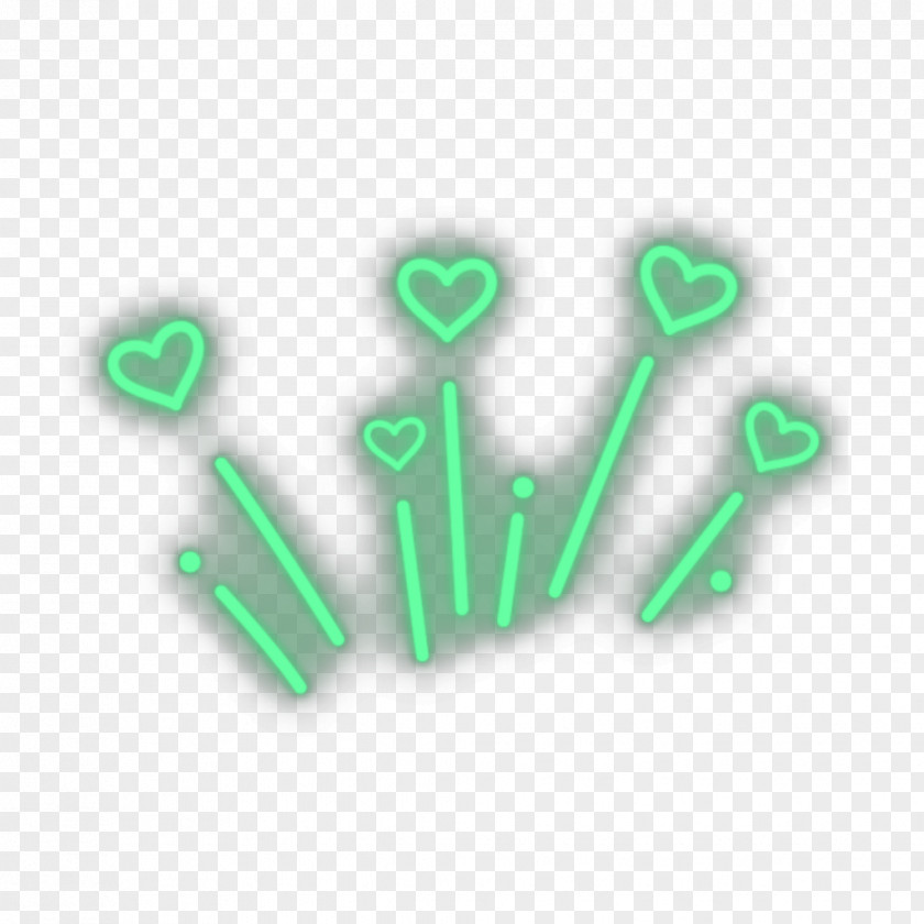 Logo Text Calligraphy Heart Neon PNG
