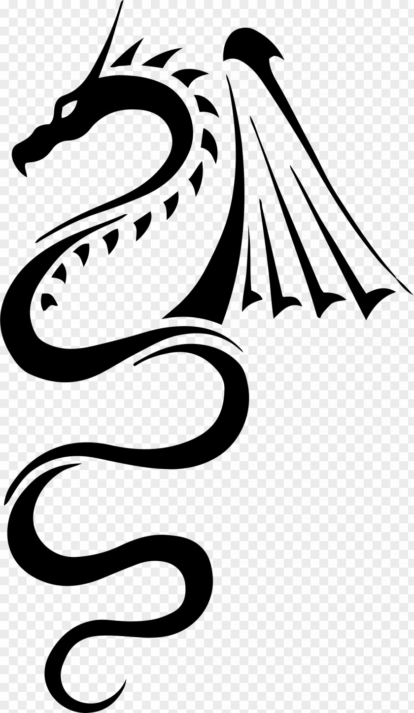 Tribal Tattoo Chinese Dragon Drawing PNG