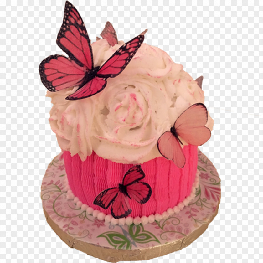Watercolor Butterfly Sugar Cake Torte Birthday PNG