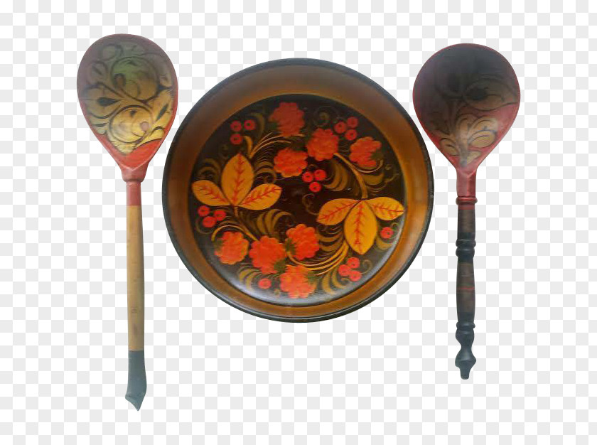 Hand-painted Floral Material Tableware Cutlery Plate Spoon PNG