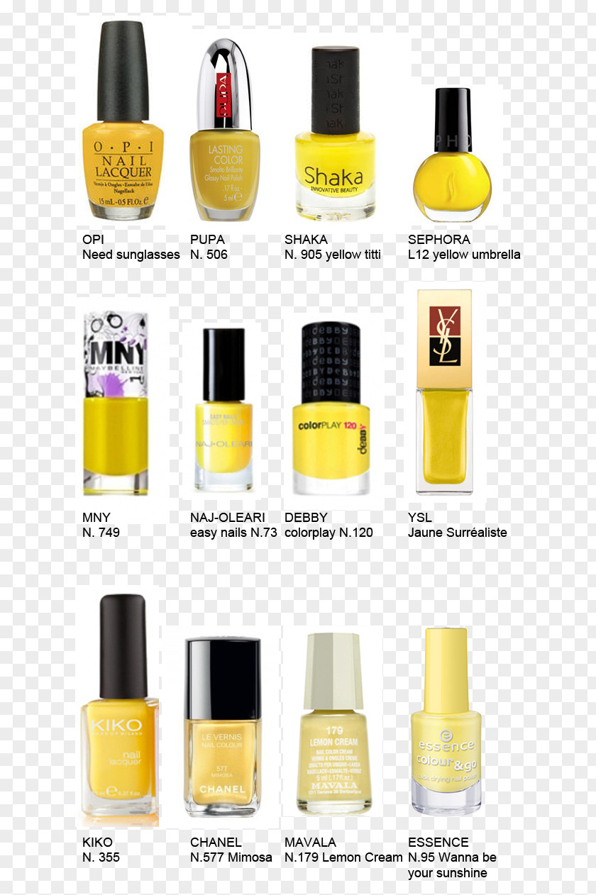 Nail Polish Yellow Art Color PNG