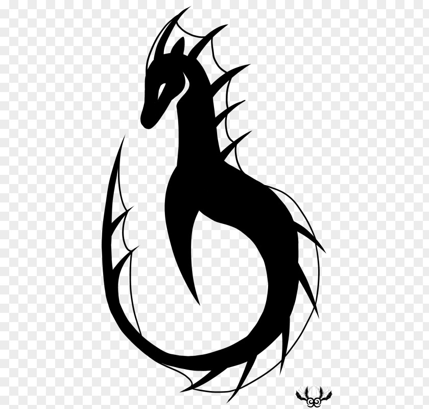 Tribal Black Spiny Seahorse Tribe Syngnathidae Drawing PNG