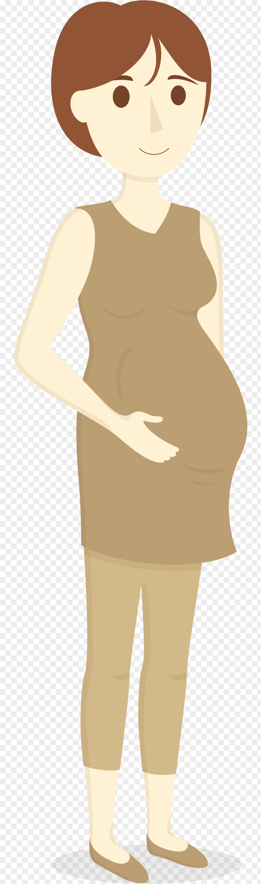 Vector Illustration Of Short Hair Pregnant Women Pregnancy Woman Euclidean PNG
