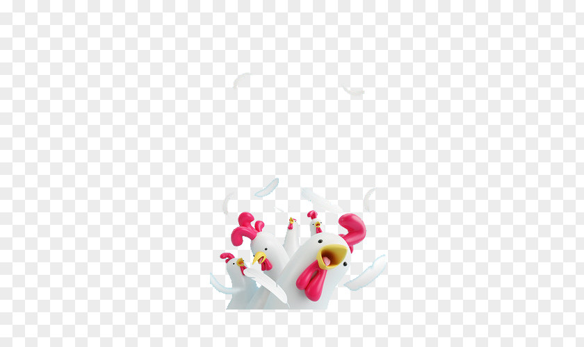Pink Comb Cute Chick Chicken Rooster PNG