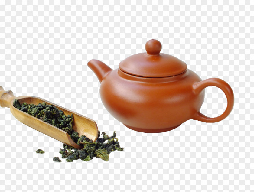 Teapot With Tea Yixing Oolong Flowering PNG