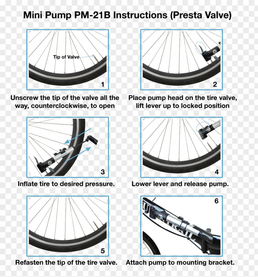 Bicycle Wheels Pumps Presta Valve Tire PNG