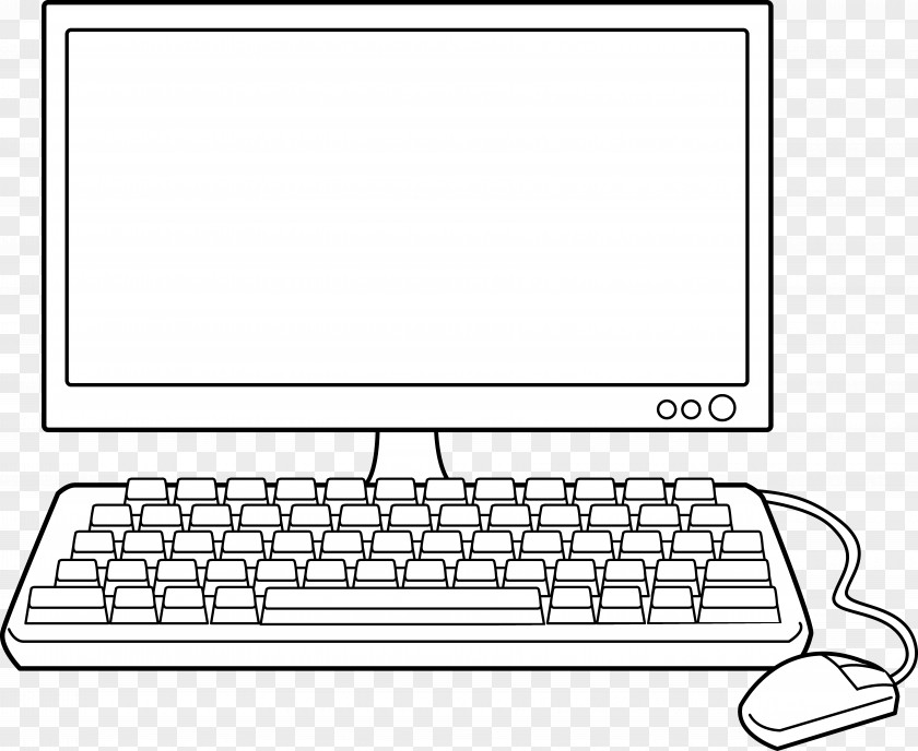 Space Computer Cliparts Laptop Desktop Computers Black And White Clip Art PNG
