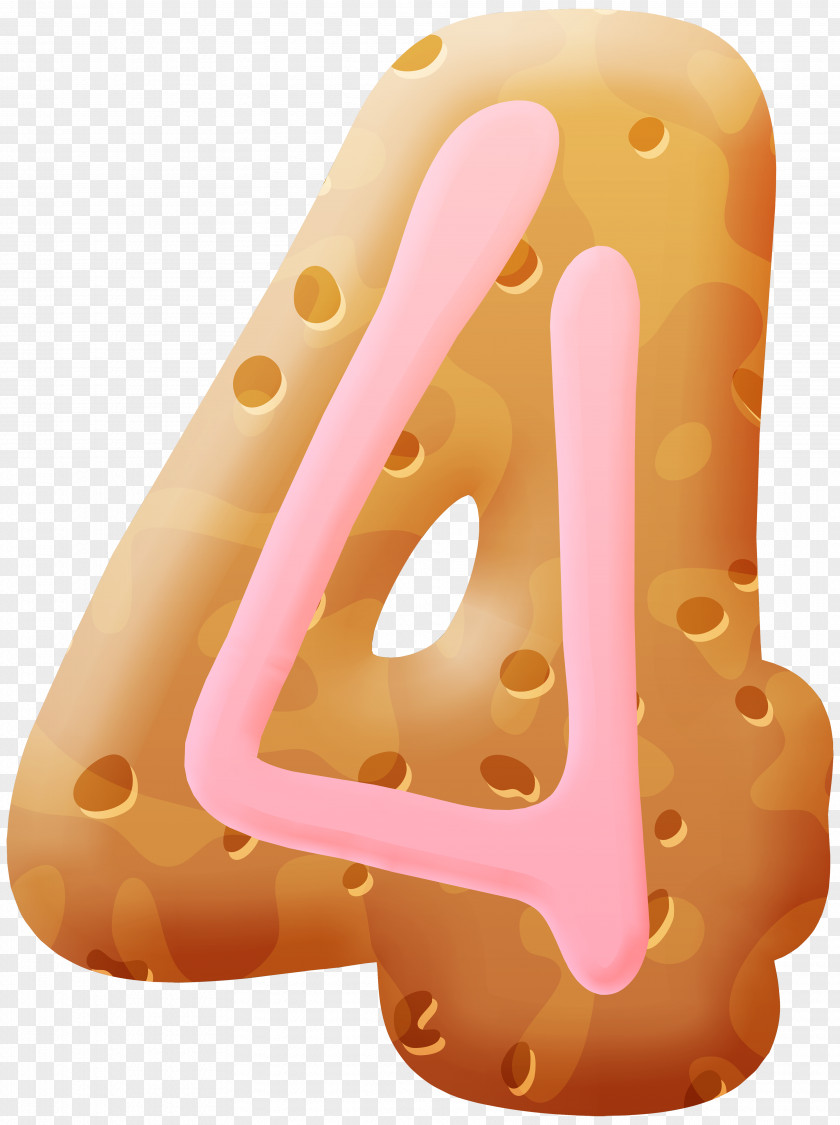 Biscuit Number Four Clipart Image Ready-to-Use Art Nouveau Initials Clip PNG