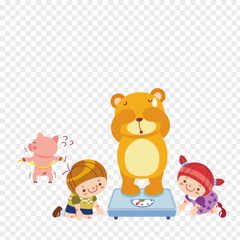 Called The Bear Of Weight Cartoon Steelyard Balance Illustration PNG