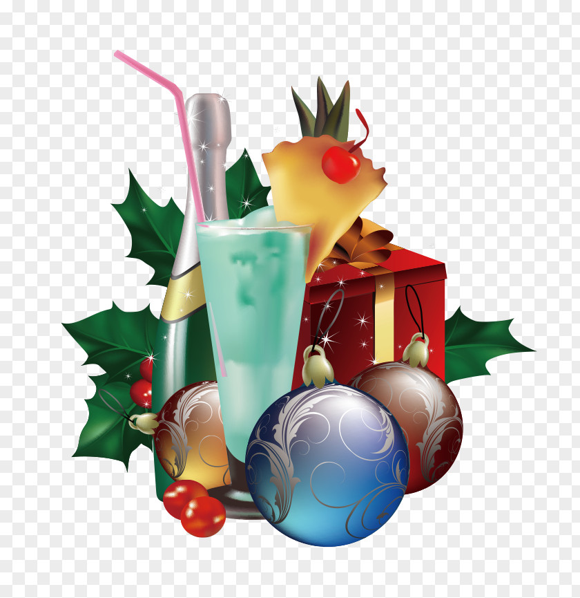 Christmas Drinks Champagne Clip Art PNG