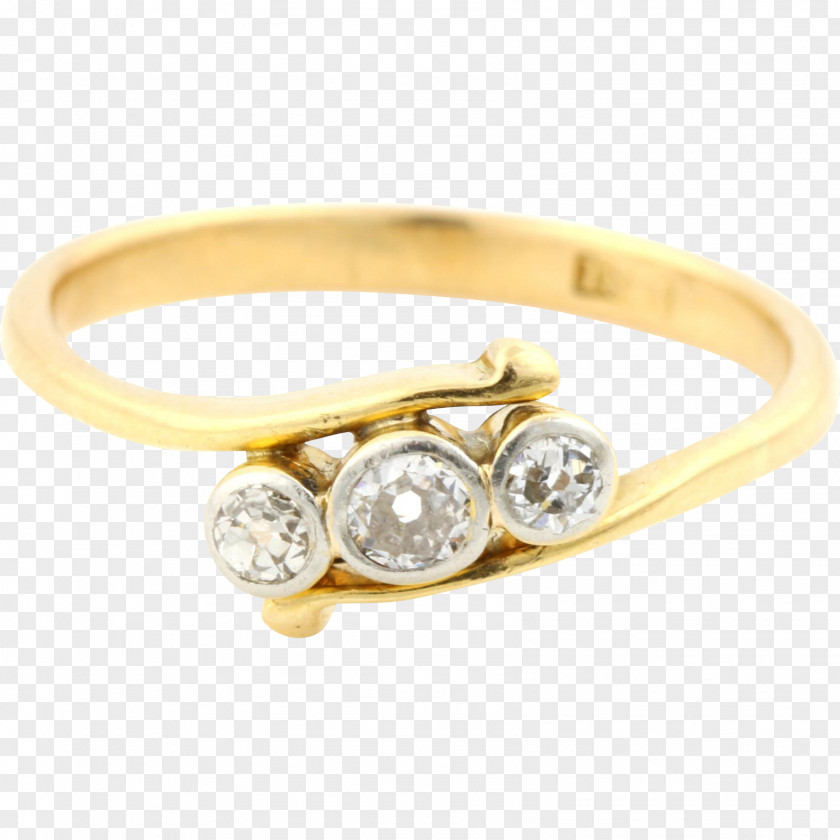 Diamond Trilogy Ring Gold Silver PNG