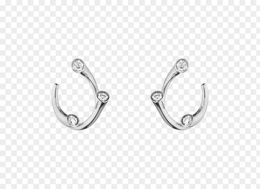 Jewellery Georg Jensen 18kt White Gold Magic Earrings With Diamonds 10009526 Colored Carat PNG