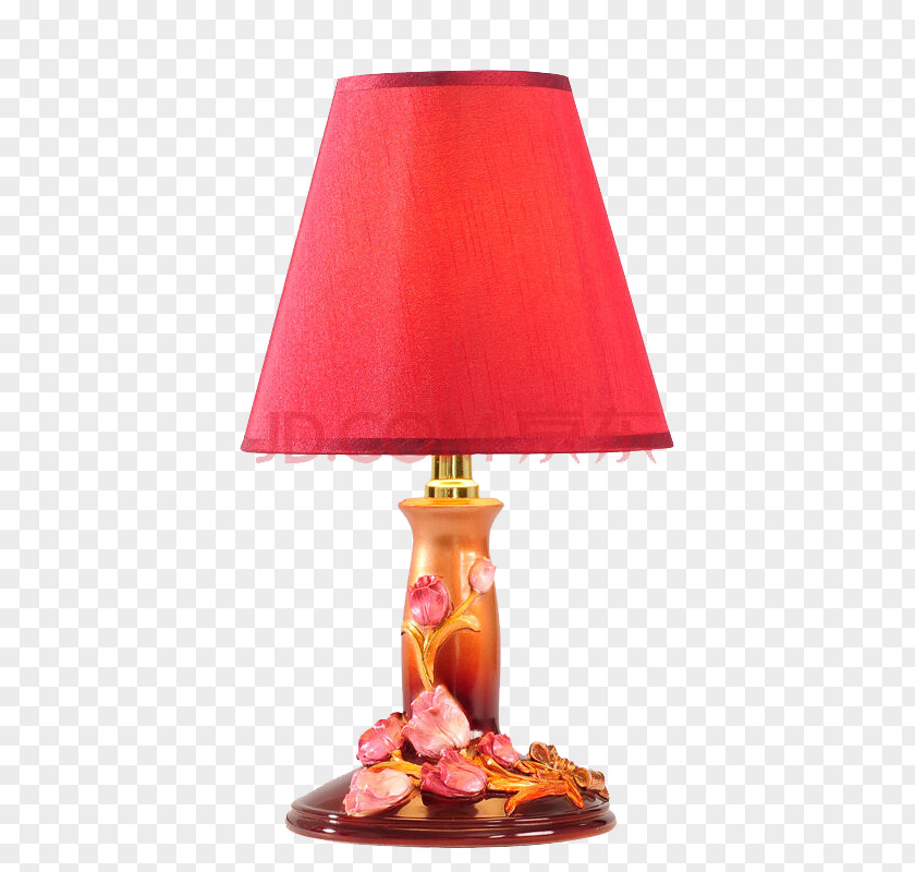 Red Decorative Lamp Free To Pull The Material Lampshade Electric Light PNG