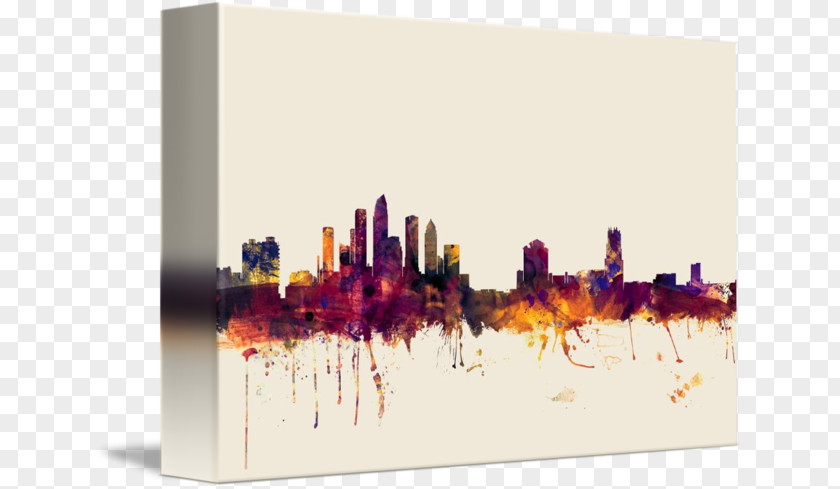 Florida Skyline Tampa Canvas Print Art PNG