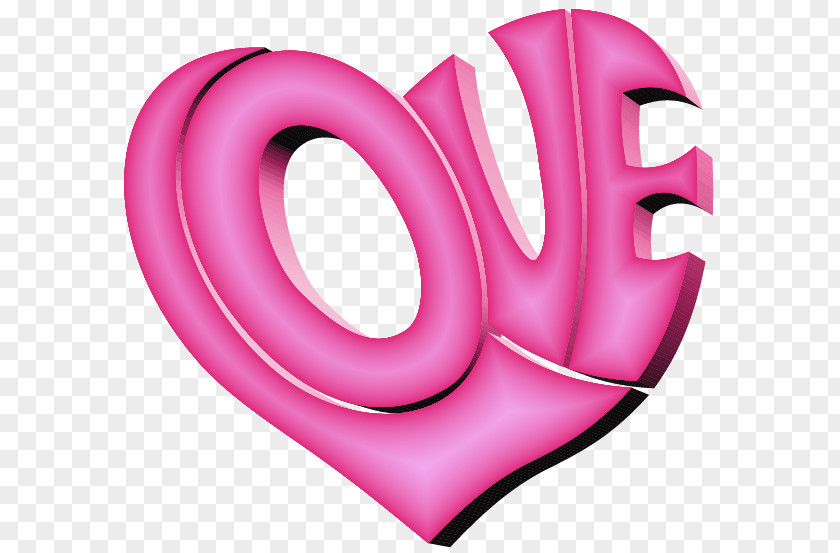 Pink Love Heart Clip Art PNG