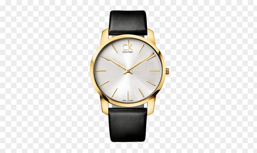 Calvin Klein CITY Series Needle Minimalist Fashion Watch Leather Strap Swiss Made PNG