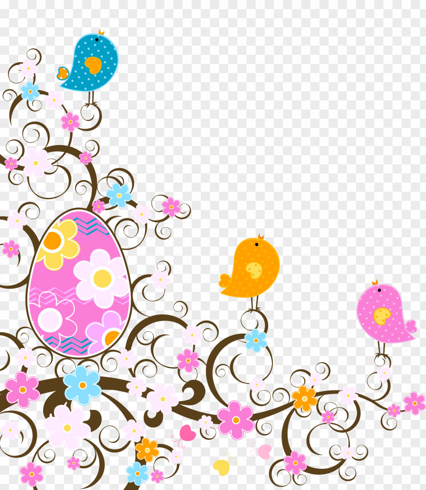 Easter Decoration With Flowers Transparent Clipart Bunny Egg Clip Art PNG