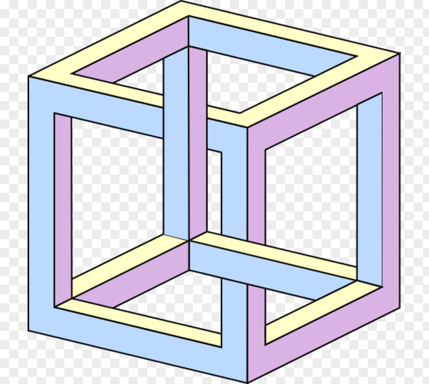 Uploaded: 2015 09 16 Impossible Cube Object Drawing Optical Illusion Penrose Triangle PNG