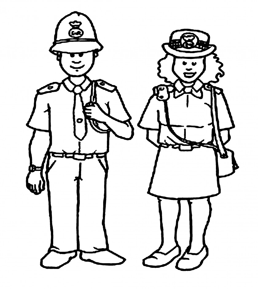 Police Pictures For Kids Officer Coloring Book Page Badge PNG