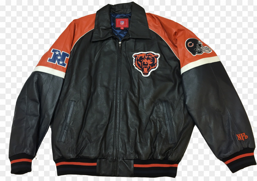 Chicago Bears Textile Leather Jacket Outerwear PNG