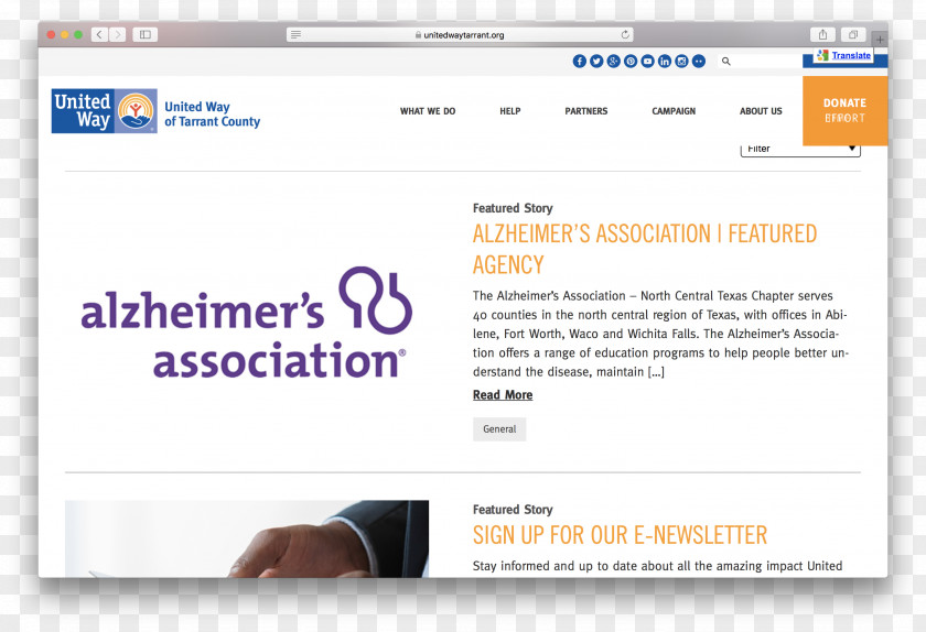 Computer Program Alzheimer's Association Online Advertising Web Page PNG