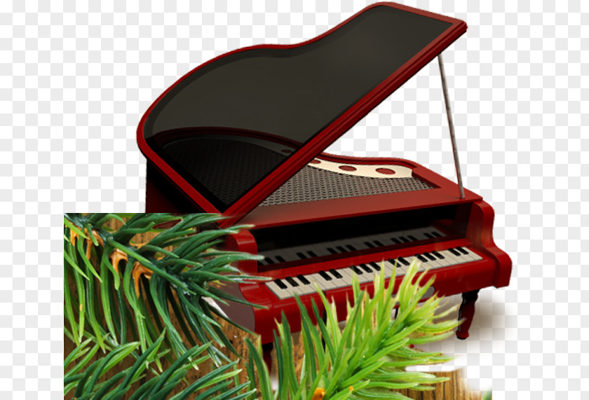 Red And Black Piano Digital Electric PNG