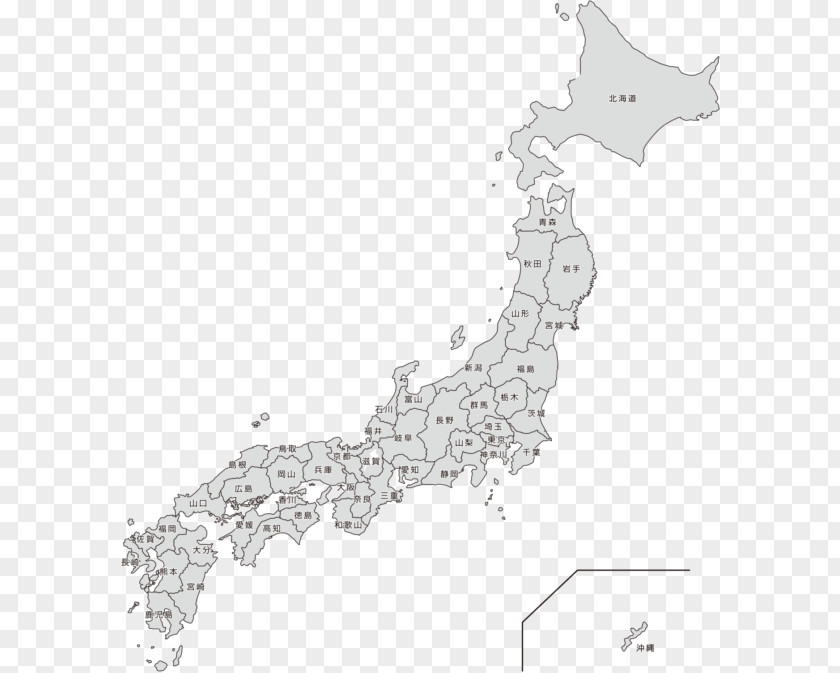 Japan Blank Map Tōkai Region PNG