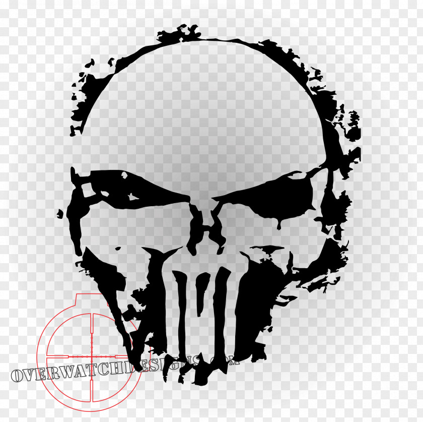 Skulls Punisher Logo Stencil PNG