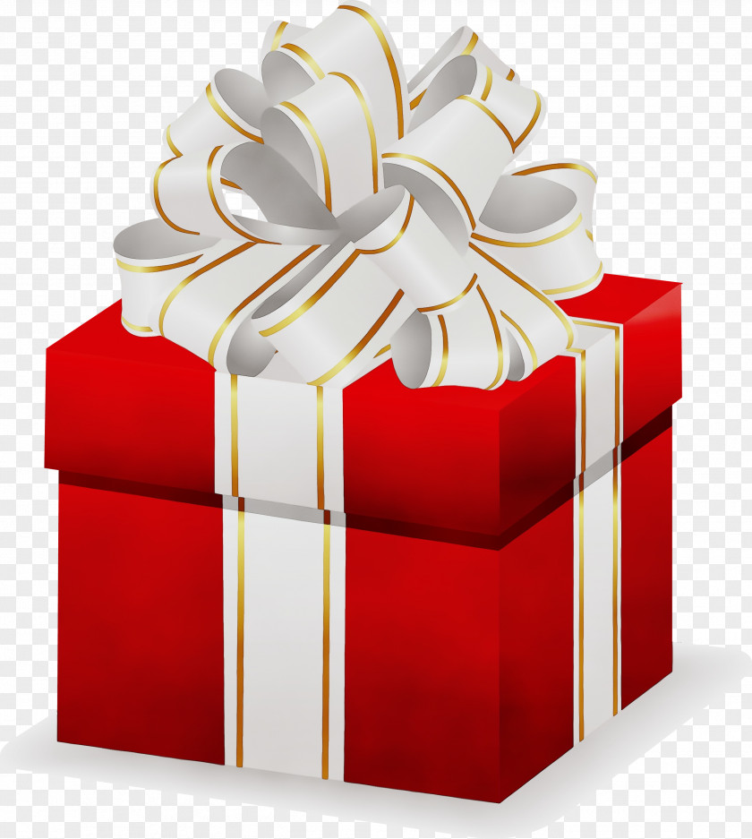 Present Red Ribbon Gift Wrapping Box PNG