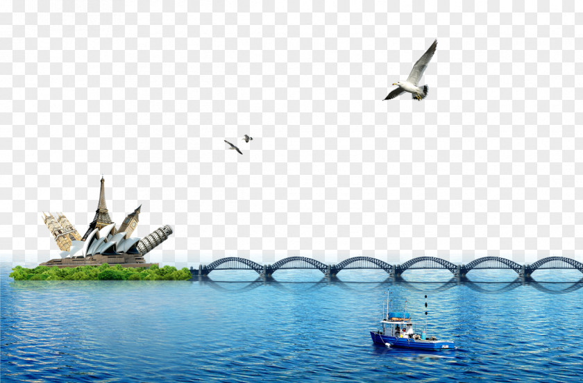 Sea Bridge Poster Wallpaper PNG