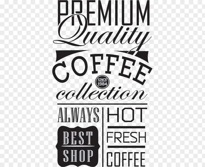 Vector Coffee Menu Directory Typography Element PNG
