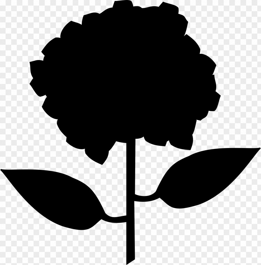 M Leaf Silhouette Plant Stem Clip Art Black & White PNG