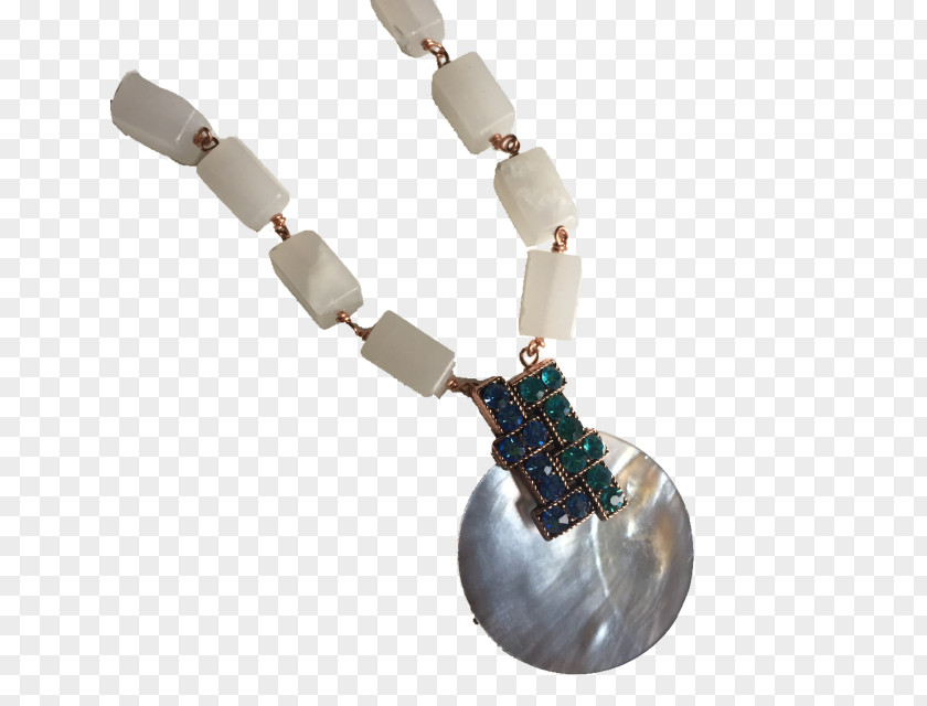 Wire Wonderland Necklace Pearl Gemstone Bead Seashell PNG