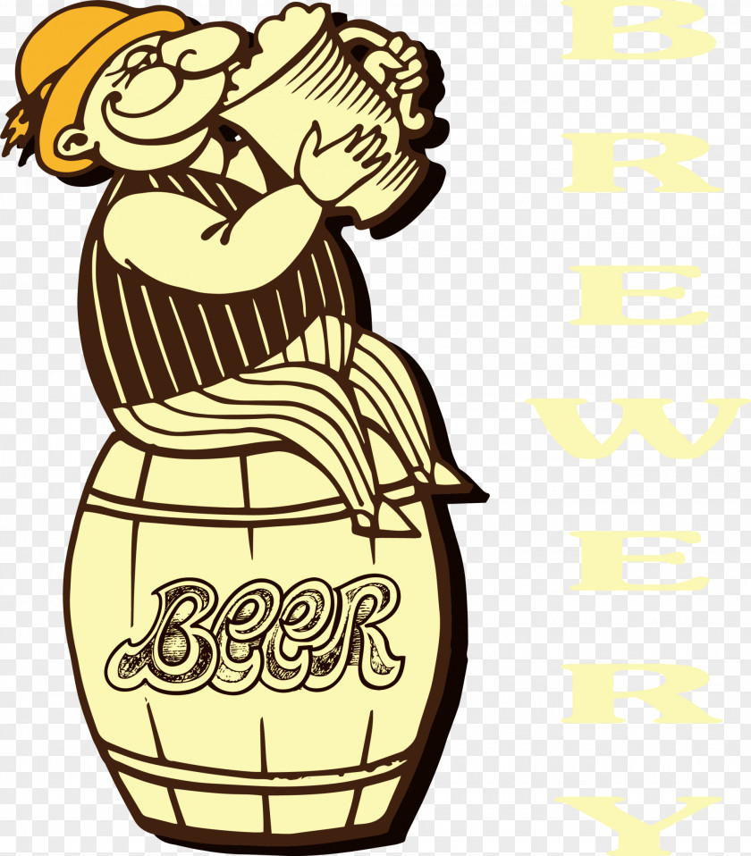 Yellow Cartoon Beer PNG