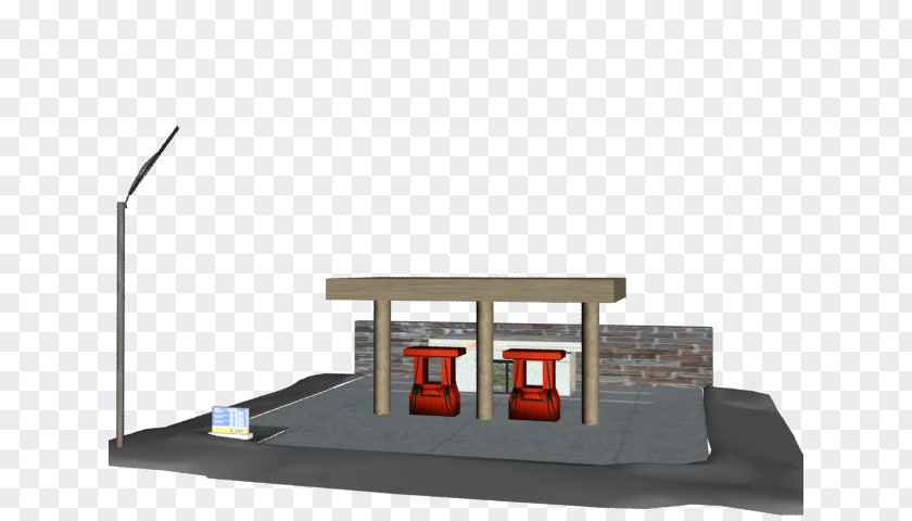 Fuel Station House Angle PNG