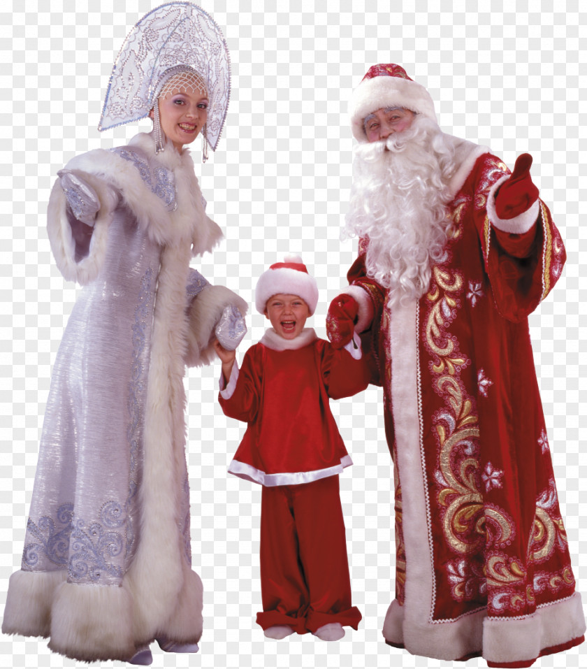 Santa Sleigh Ded Moroz Snegurochka New Year Tree Grandfather Clip Art PNG